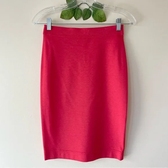 Daphne Women’s Pencil Skirt - Coral Red, Size XS/EU 36 - Picture 1 of 9